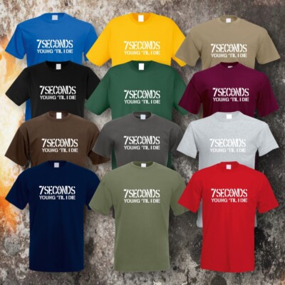 7 SECONDS YOUNG ´TILL I DIE T-SHIRT GRÖSSEN S-5XL (12 Farben)