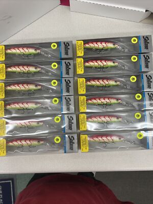 Lot of 12 Salmo Freediver 12 SD UV Pink Tiger 4 3/4'' Deep Diving Crankbait Lure