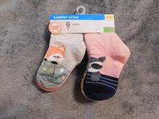 Wonder Nation 6 Pair Crew Socks ---- Size 18-36 Month