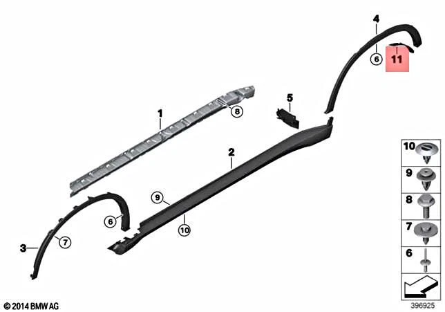 Genuine BMW X6 F16 X6 28iX 30dX 35iX 40dX China Flap Rear Right  