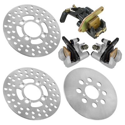Front and Rear Brake Discs w/ Calipers Fits Yamaha Banshee 350 YFZ350 1990-2001