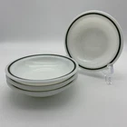 Set of 4 Pyrex Tableware By Corning Green Bands 5-1/2" Bowls 706