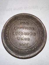 Rare - 1837 MERCHANTS STOCK EXCHANGE Hard Times Token -Tontine bldg Wall Street