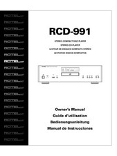 Manuale Di Istruzioni Per Rotel RCD-991