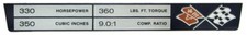 1971 Corvette Plate Engine Data Console Lt-1 350 330