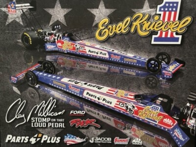''VRHTF 2024 VEGAS NHRA CLAY MILLICAN PARTS PLUS-EVEL KNIEVEL TF DRAGSTER HO''