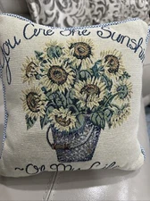 VTG Needlepoint Petit Point Pillow You Are The Sunshine Of My Life Handmade 🌻
