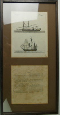Kupferstich Schiffe No.1 Die Galeer No.2 Die Fregatte 61x31 cm GTÖ-461