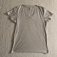 Uniqlo Supima Cotton T-Shirt , V-Neck ,Grey