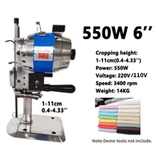 550W 6'' Electric Fabric Cutter Cloth Cutting Machine Straight Knife 110V 220V,