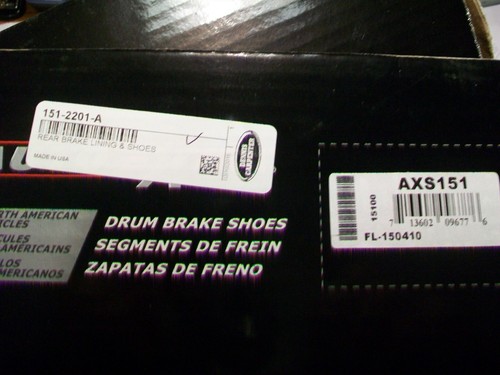 NOS Ford Rear Brake Lining & Shoe Set AXS151--Dennis Carpenter 151-2201-A - Picture 3 of 5