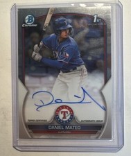 2023 1st Bowman Chrome Daniel Mateo Auto #CPA-DMO Texas Rangers