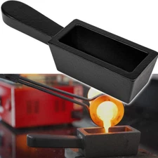 25 oz Cast Iron Loaf Bar Ingot Mold W/ Handle Melting Gold Silver Copper Scrap