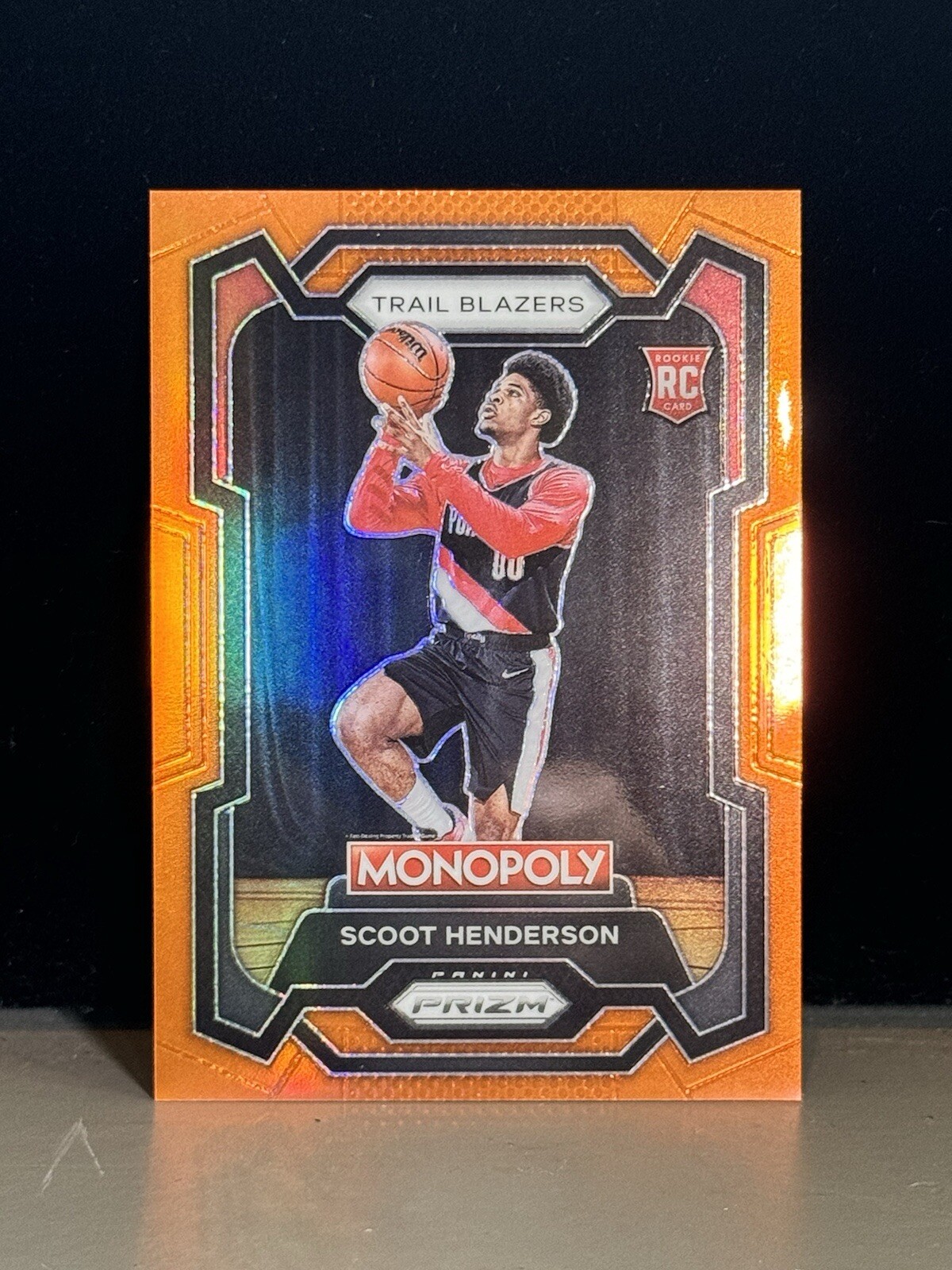 2023-24 Panini Prizm Scoot Henderson ORANGE /124 MONOPOLY Rookie Card #75 RC
