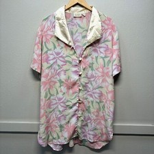 Vtg 90 s Victoria s Secret Gold Label Floral Print Night Shirt Oversized sz M/L