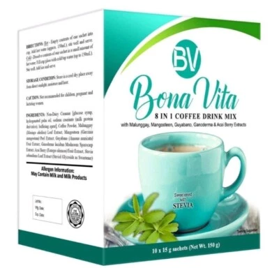BONAVITA Bona Vita 8 in 1 Coffee Drink 1 Box (10 Sachets x 15g)