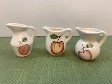 Ceramic small pitchers - 2.5" Creamer, Jug, Pitcher, Vase - Vtg - Japan Lot of 3