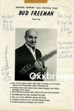 NEWPORT JAZZ POSTER 1950 Bud Freeman GENE KRUPA SIGNED Blue Note BEBOP Impulse