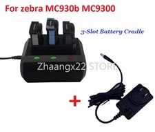 3-Slot Battery Charging Charger Cradle Base with Adapter For zebra MC930b MC9300