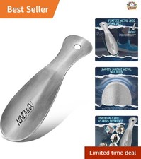 Compact Portable Stainless Steel Shoe Horn - Perfect for Men, Women, and Seniors