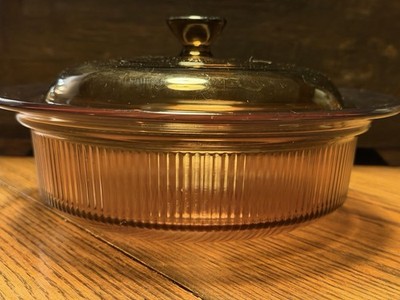 Vintage Corning Ware Vision Amber Casserole 1QT