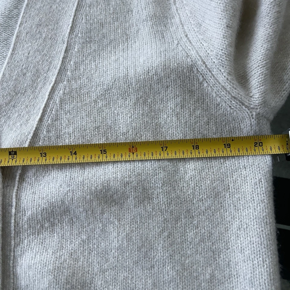 Cárdigan VINCE 100 % cachemir cuello en V botón encogido delantero talla grande marfil dinero Foto 4 de 4