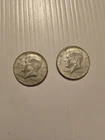 Two 1966 Kennedy Half Dollar Coins See Pictures