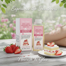 Strawberry Scented Body Oil after Shower,Dry Body Oil Skin Moisturizer Message