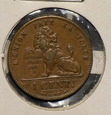 Belgium 1902 1 Centime Lion animal  290363 combine shipping
