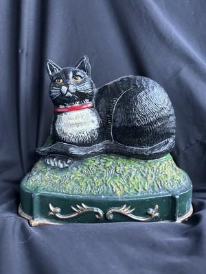 Vintage Gusseisen schwarz & weiß Smoking Kater Katze Katze Türstopper/Türstopper schwer