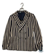 TAGLIATORE MONTECARLO Striped 6-Button Double-Breasted Jacket Size: 46 1SMJ20K