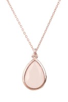 Latelita Mini Tropfen AnhäNger Kette RoséGold Rosenquarz