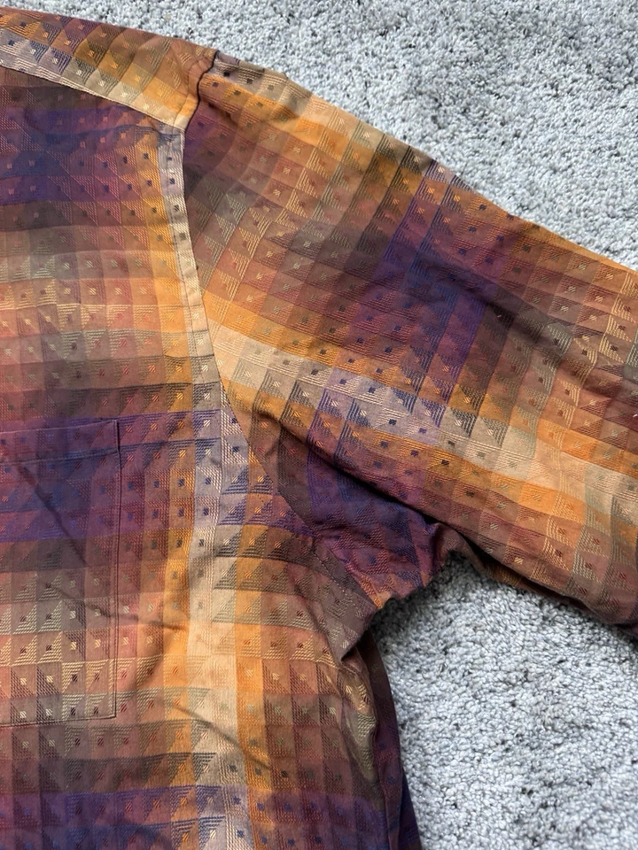 Jhane Barnes Shirt Men XXL Multicolor Geometric Long Sleeve Button Up Vtg - Image 3 of 4