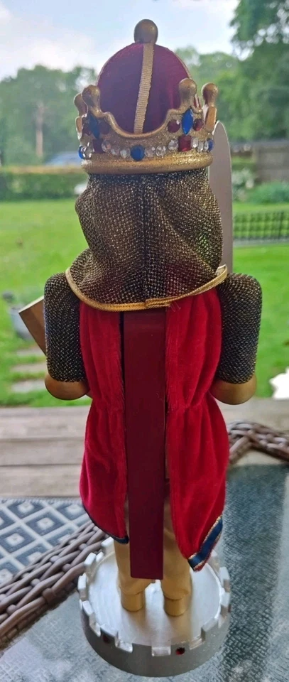 Cascanueces Village Knight in Shining Armor 15" Grande Verde Madera Dragón Cazador Foto 3 de 4