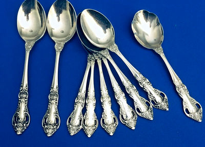#ad Oneida Northland Baton Rouge Stainless 6 Teaspoons 2 Oval Spoons 1 sugar $29.99