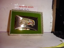 70's Doge Tradesman Custom Van VINTAGE Belt Buckle White Silver Tone W/ Gold