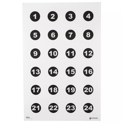 Action Target 3'' Numbered Circles Paper Shooting Target 100 Pack Range - VB24100