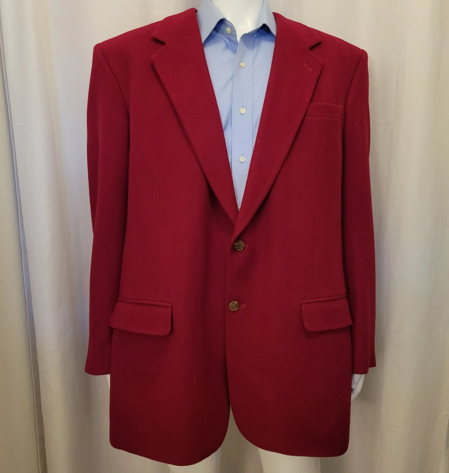 Putzer's Big & Tall sport coat mens 48XL red 100% camel hair VTG blazer 50 - Image 2 of 4
