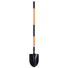 VNIMTI Heavy Duty Gardening Shovel, 56 Inch Round Blade with Fiberglass Handl...