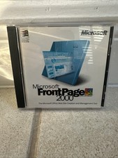2000 Microsoft Front Page CD-Rom Software Full Version SR-1 w/ Product Key EUC