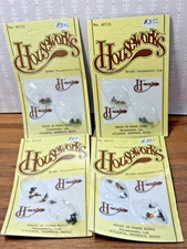 Dollhouse Miniature #H1116 Black Brass Knobs Drawer Pulls 4 Pkgs Houseworks 1:24