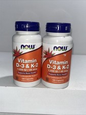 2 Sealed Now Foods D-3  K-2 1,000 IU/ 45mcg Cardio, 120 Caps Each