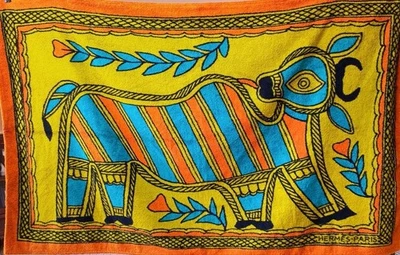 Tapis de bain serviette de plage en coton HERMES Paris design vache orange 15... - Photo 1/4