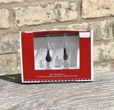 2-Pack HOLIDAY TIME Clear Flicker C7 Bulbs Candelabra Base 120V 1W 60Hz AC