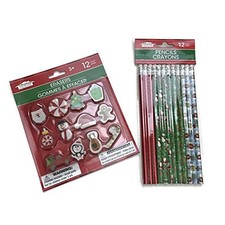 Assorted Christmas Pencils and Erasers