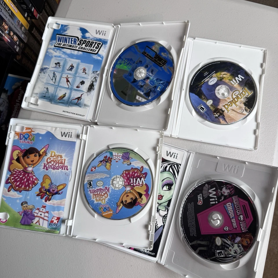 Nintendo Wii Game Lot Winter Sports Tangled Dora Monster High 4 Bundle CIB - Image 3 of 3