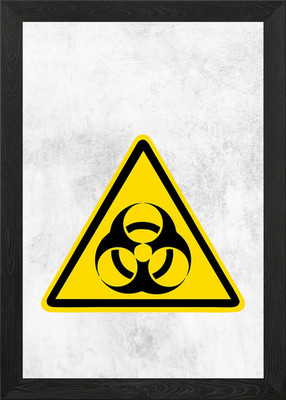Warnschild gerahmt Wandbild Poster Leinwanddruck Bild