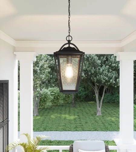 Darius 1-Light Outdoor Hanging Lantern in Earth Black - Picture 7 of 7