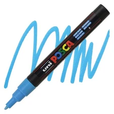 Posca Markers, Paint Marker, Light Blue Paint, 3M Fine Tip, Opaque Ink, Acrylic