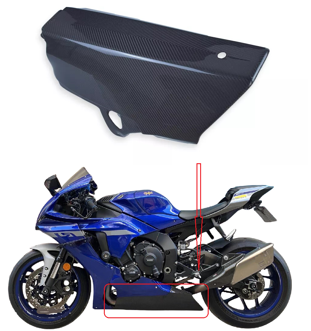 Real Carbon Fiber Race Belly Pan Lower Fairing For Yamaha YZF R1 R1M  2020-2024